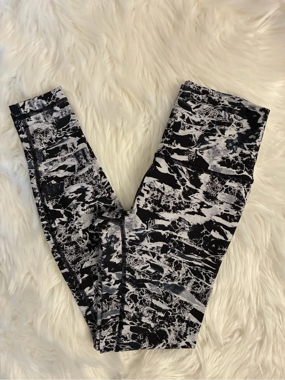 Lululemon Wunder Under Hi-Rise Tight Sz 4 Interlaced Starlight Black White Gray